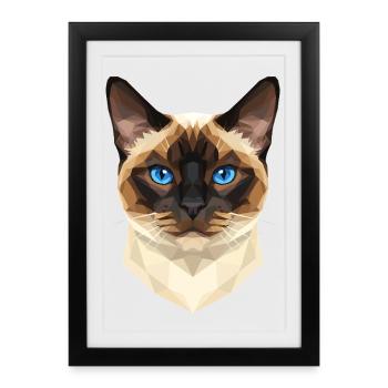 Siamese Cat Siamese Cat Siamese Cat Siamese Cats - Framed poster (27 × 37 cm) - black - Front