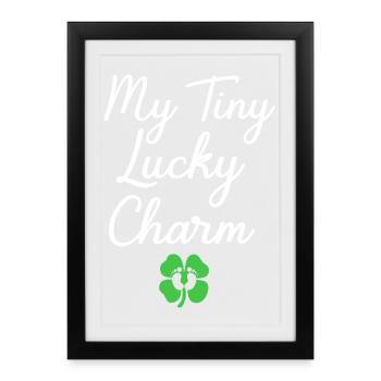 Révélation du sexe de la fête de bébé de la Saint-Patrick - Affiche encadrée (27 × 37 cm) - noir - Devant