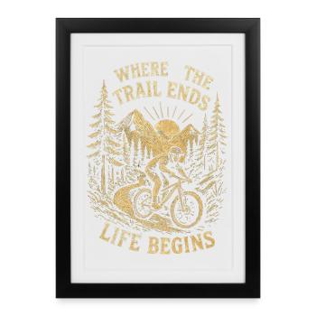 Mountain Bike Vintage Trail – Flow & Mountains Design - Framed poster (27 × 37 cm) - black - Front