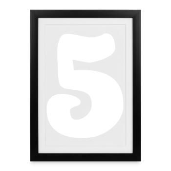 5. ANNIVERSAIRE. 5 ANS. 5e ANNIVERSAIRE. ENFANT - Affiche encadrée (27 × 37 cm) - noir - Devant