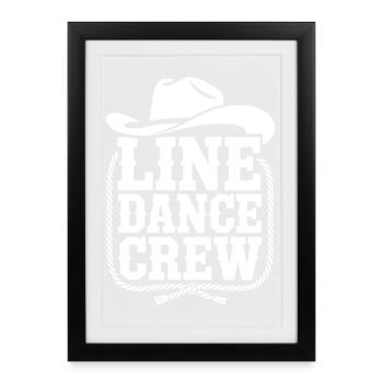 Line Dance Crew Western Logo - Framed poster (27 × 37 cm) - black - Front