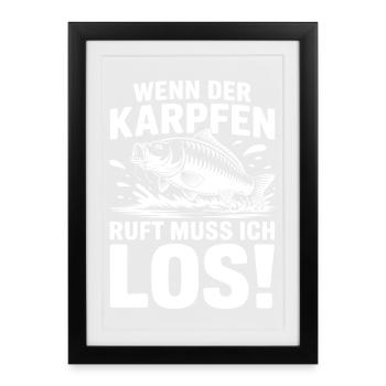 Karpfenruf: Los Geht's - Gerahmtes Poster (27 × 37 cm) - Schwarz - Vorne