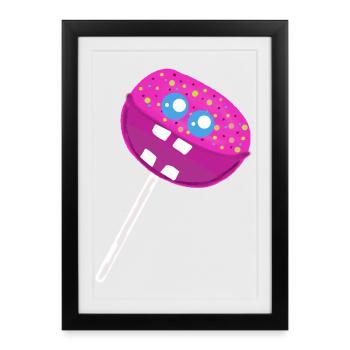 Funny lollipop lollipops kids kid - Framed poster (27 × 37 cm) - black - Front