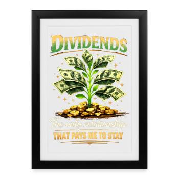 Arbre de la Monnaie des Dividendes : La meilleure relation de la vie - Affiche encadrée (27 × 37 cm) - noir - Devant
