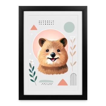 Quokka - Affiche encadrée (27 × 37 cm) - noir - Devant