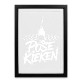 Fishing Pose Humor - Framed poster (27 × 37 cm) - black - Front
