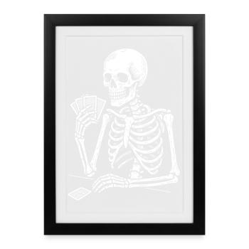 Cartes à jouer Skeleton Gamble - Affiche encadrée (27 × 37 cm) - noir - Devant