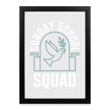 Équipe d’école du dimanche - Affiche encadrée (27 × 37 cm) - noir - Devant