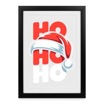 Style Père Noël Ho Ho Ho - Affiche encadrée (27 × 37 cm) - noir - Devant