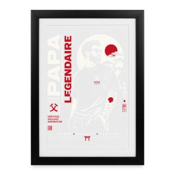 Papa Légendaire Style Japonais - Affiche encadrée (27 × 37 cm) - noir - Devant