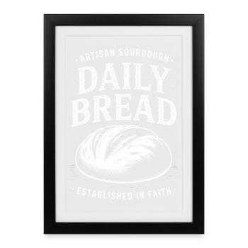 Daily Bread Sourdough Faith Logo - Framed poster (27 × 37 cm) - black - Front