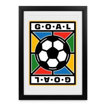 Football Retro Badge - Framed poster (27 × 37 cm) - black - Front