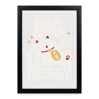 Énergie de la Chance Chat Chanceux - Affiche encadrée (27 × 37 cm) - noir - Devant