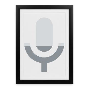 Microphone - Music Singer Karaoke Vocal Stage - Framed poster (27 × 37 cm) - black - Front