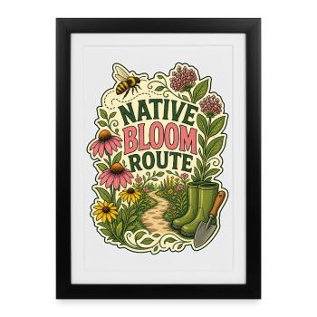 ROUTE DES FLEURS INDIGÈNES - Affiche encadrée (27 × 37 cm) - noir - Devant