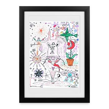 Blanc fou - Affiche encadrée (27 × 37 cm) - noir - Devant
