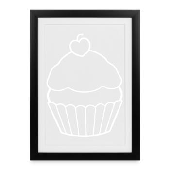 Cupcake Muffin Bakery Baking Gift - Framed poster (27 × 37 cm) - black - Front