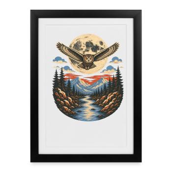 Night owl - Framed poster (27 × 37 cm) - black - Front