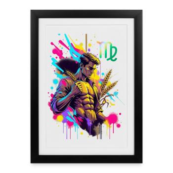 Virgo Man – Astrology Gift - Framed poster (27 × 37 cm) - black - Front