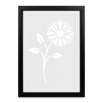 Flowers Silhouette Abstract Blossom Art - Framed poster (27 × 37 cm) - black - Front