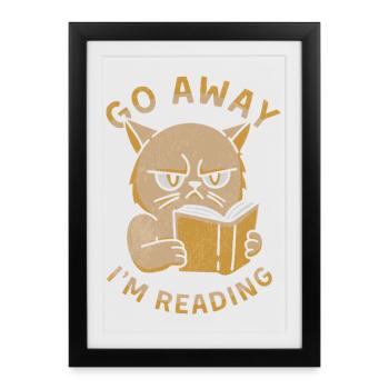 Go Away I'm Reading - Framed poster (27 × 37 cm) - black - Front