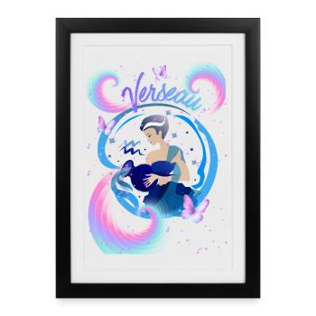 Aquarius Woman – Astrology Gift - Framed poster (27 × 37 cm) - black - Front