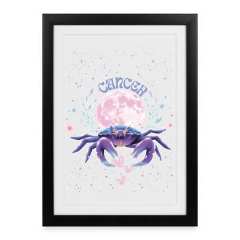 Cancer Woman – Astrology Gift - Framed poster (27 × 37 cm) - black - Front