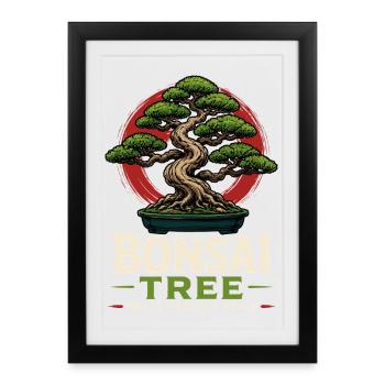 Bonsaï Plantes d’arbres du Japon Pot de la paix Bonsaï - Affiche encadrée (27 × 37 cm) - noir - Devant