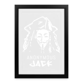 pirate, anonymous ou sparrow - Affiche encadrée (27 × 37 cm) - noir - Devant