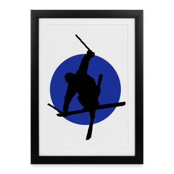 Ski freestyle icon - Framed poster (27 × 37 cm) - black - Front