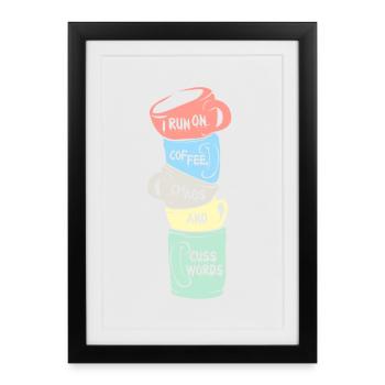 Café - Affiche encadrée (27 × 37 cm) - noir - Devant