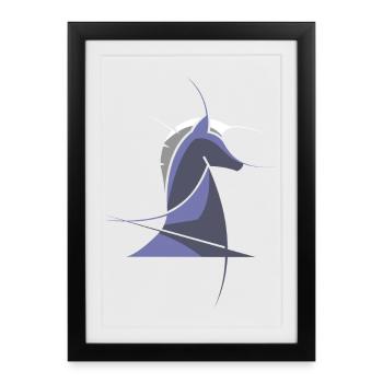 Chess Horse Modern – Abstract Chess Design - Framed poster (27 × 37 cm) - black - Front