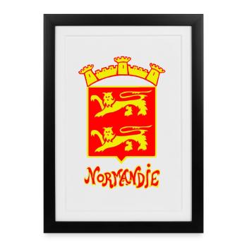 LION DE NORMANDIE Louis RUNEMBERG © Adagp - Affiche encadrée (27 × 37 cm) - noir - Devant