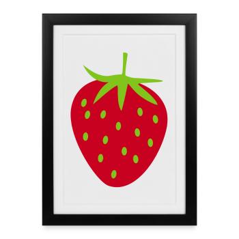Strawberry Harvest May Fruit Fruity Garden - Framed poster (27 × 37 cm) - black - Front