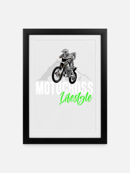 Motocross Lifestyle - Gerahmtes Poster (27 × 37 cm) - Schwarz