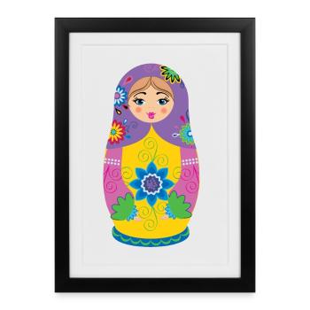 Matriochka / matriochka / matriochka / matriochka - Affiche encadrée (27 × 37 cm) - noir - Devant