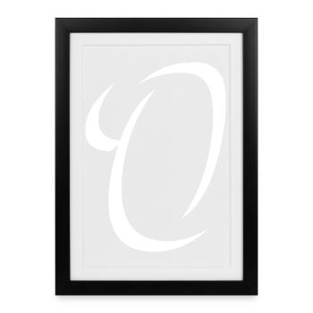 Lettre O, nom, la lettre O - Affiche encadrée (27 × 37 cm) - noir - Devant