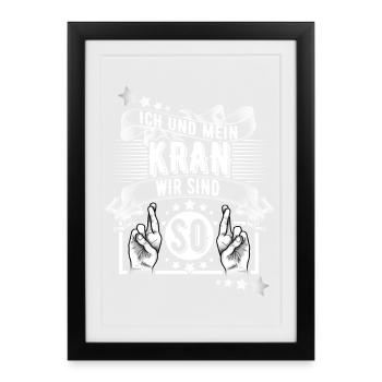 Kranführer - Gerahmtes Poster (27 × 37 cm) - Schwarz - Vorne