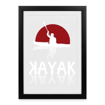 Kayak - Affiche encadrée (27 × 37 cm) - noir - Devant