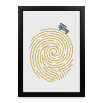 Empreinte digitale du défenseur - Affiche encadrée (27 × 37 cm) - noir - Devant