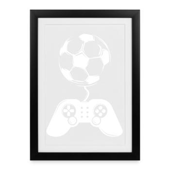 soccer soccer gaming gamer controller player - Framed poster (27 × 37 cm) - black - Front