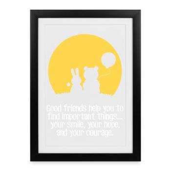Sourire, espoir, courage - Affiche encadrée (27 × 37 cm) - noir - Devant