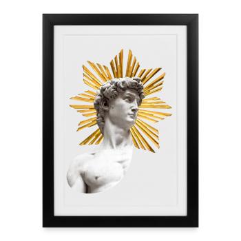 | David with Halo Michelangelo - Framed poster (27 × 37 cm) - black - Front