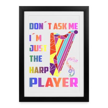 Harp Players - Framed poster (27 × 37 cm) - black - Front