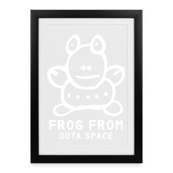 Grenouille « Grenouille de l’espace extérieur » disant - Affiche encadrée (27 × 37 cm) - noir - Devant