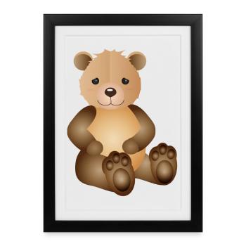 Ours doré sucré-sucré comme animal de compagnie - Affiche encadrée (27 × 37 cm) - noir - Devant
