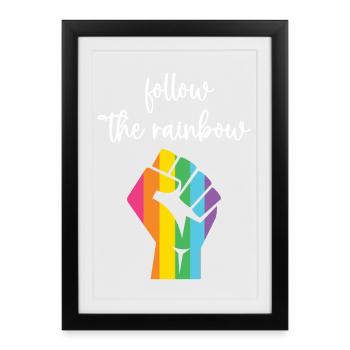 LGBT Pride Month - Follow The Rainbow - Framed poster (27 × 37 cm) - black - Front