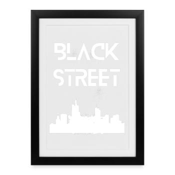 black street - Affiche encadrée (27 × 37 cm) - noir - Devant