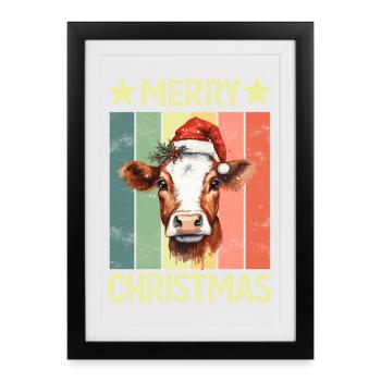 Noël des vaches - Affiche encadrée (27 × 37 cm) - noir - Devant