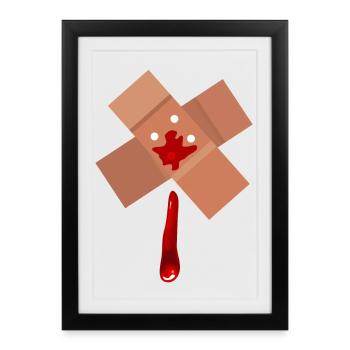 Blessé - Affiche encadrée (27 × 37 cm) - noir - Devant